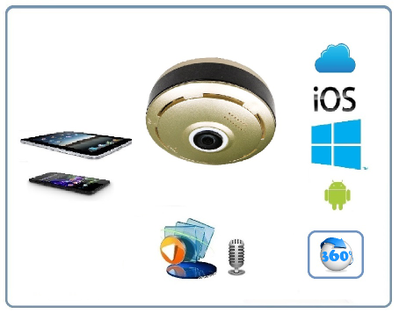 Потолочная WiFi видеокамера панорамная с DVR (fish_ufo_G), 960P HD (360EyeS)