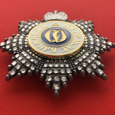 Звезда ордена Святой Ольги со стразами и короной, копия LUX! Лот № 44.