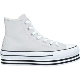 Кеды Converse на платформе с полосой серые