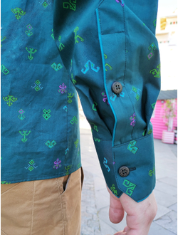 Современная косоворотка "Богатырская" пестрядь