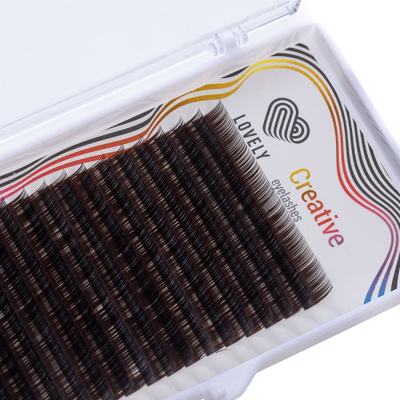 Ресницы коричневые LOVELY «Creative» "Тёмный Шоколад" - Одна длина (20 линий)