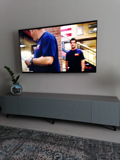 Сканди тумба под ТВ Серый Шифер/Грин Грей Софт