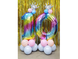 Цифры радужные на основании