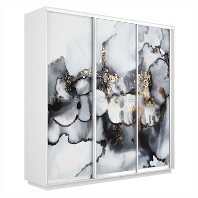 ЕН135 Шкаф-купе Трио-Фото (Абстракция серая) 1800*450*2200