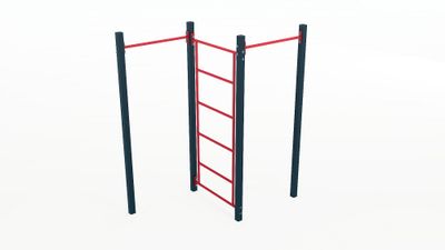 Трехсекционный комплекс турников со шведской стенкой