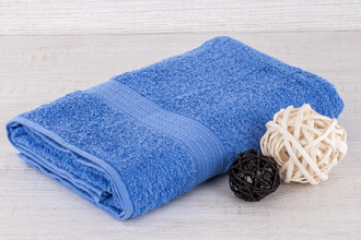 Голубое полотенце оптом махровое пр-во Байрамали (бордюр «косичка»)