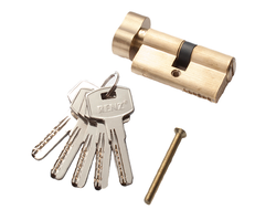 Цилиндр ключ-вертушек INCC 60 SB матовая латунь