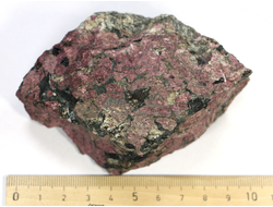 Эвдиалит, Эгирин в породе, Россия, Кольский п-ов, Хибины (97*70*44 мм, 326 г) №19693