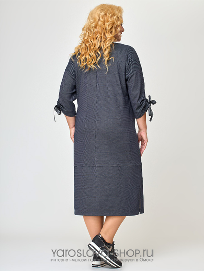 Трикотажное платье свободного кроя серого цвета