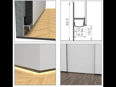 Алюминиевый профиль 4L-1750-TB ANOD Теневой Black | Черный ANOD