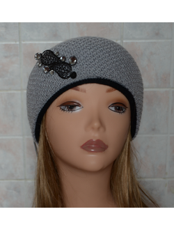 Повязка на голову с брошью Vizio Италия серая