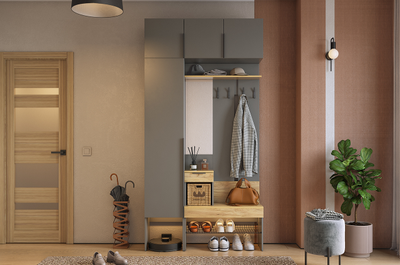 Композиция прихожей БАСКО Графит/Дуб Крафт золотой