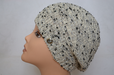 Берет меланжевый летний Vizio Италия S A 1 белый с черным