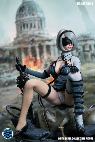 Андроид 2В в сером (NieR: Automata) - КОЛЛЕКЦИОННАЯ ФИГУРКА 1/6 2B Kaine suit S04B (SET069B) - SUPER DUCK