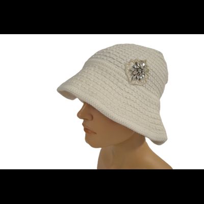 Шляпа Vizio 1537 FF белая стразы
