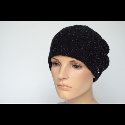 Берет с бисером вязаный Vizio Италия 1082 черный