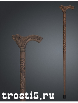 детальный бобер на трости красивая трость