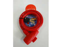 Замок велосипедный 12*1200мм, (красный)