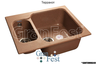 Керамическая мойка Granfest Гранфест STANDART GF-S615K реверсивная 2 секционная мойка
