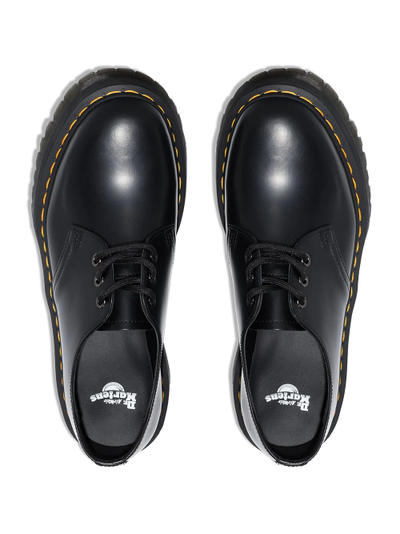 Полуботинки Dr.Martens 1461 женские с желтой строчкой черные