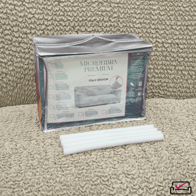 Чехол на 2хм диван Микрофибра Ваниль. Защита для мягкой мебели от животных.