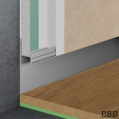 Теневой плинтус скрытого монтажа Pro Design 380 анодированный