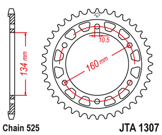 Звезда ведомая (45 зуб.) RK B5010-45 (Аналог: JTR1317.45, JTA1307.45) для мотоциклов Honda