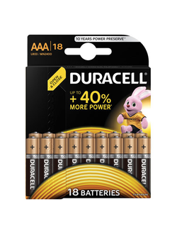 Батарейки DURACELL Basic, AAA (LR03, 24А), алкалиновые, КОМПЛЕКТ 18 шт., в блистере, 81483686