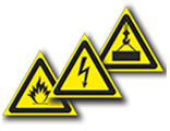 Предупреждающий знак треугольный (наклейка)
