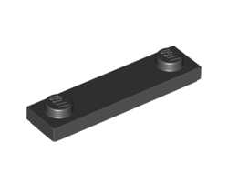 Plate, Modified 1 x 4 with 2 Studs with Groove, Black (41740 / 6254045)