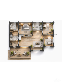 «Калиста»  12,78 х 7,57 м — 107,41 м²