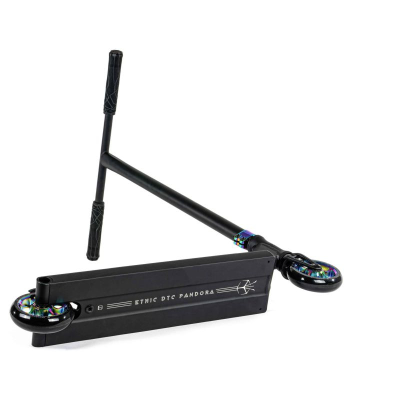 Прочный неоннеохромовый трюковой самокат Ethic Pandora Complete L для выполнения сложных маневров.”