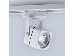 Трековый светильник квадратный (без лампочки, цоколь GU10) белый - Eleganz