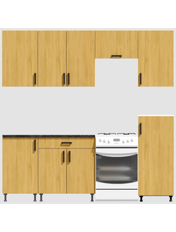 Кухня Эконом 1,8 метра с полуколонкой (1300х500) Цвет: Дуб Сонома/Дуб Сонома