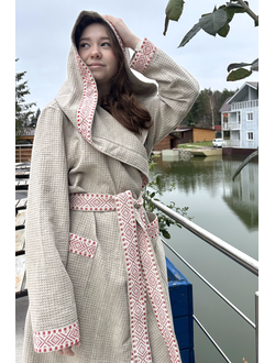 Халат «Легкий пар» из вафельного льна