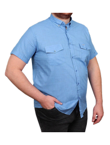 Классическая рубашка для мужчин большого размера арт. 156658-232 (цвет голубой)  Размеры 60-80