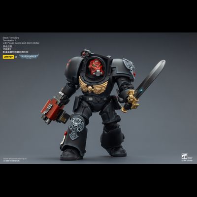 Терминатор Черных Храмовников (Warhammer 40K) - КОЛЛЕКЦИОННАЯ ФИГУРКА 1/18 Black Templars Terminator with Power Sword and Storm Bolter (JT03097) - JOYTOY