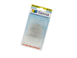 Иглы для шитья ручные "Gamma" N-211 для шитья № 5/0-1/0 20 шт. в блистере