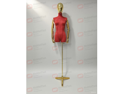 G-66R Манекен портной демонстрационный женский красный шарнирные руки золото