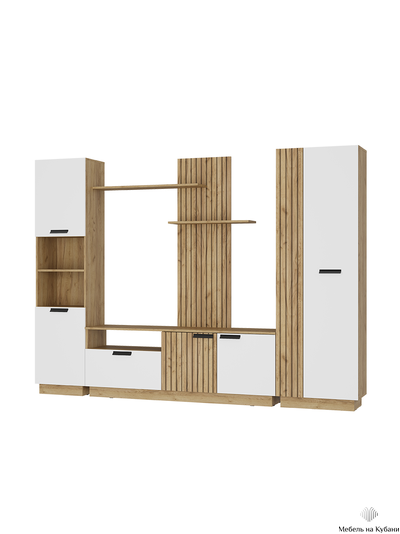 Мишель тип 2 ГС-01 гостиная крафт/крафт, белый