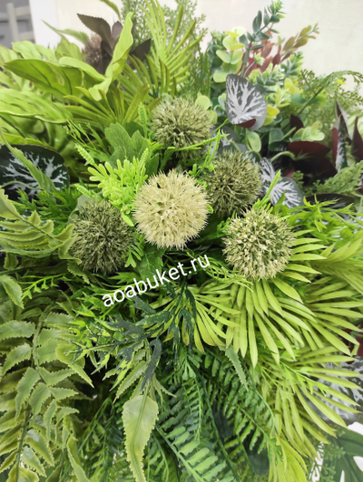 Напольная композиция из искусственной зелени Оазис № НП023/Купить в Москве и СПб на AOABUKET.ru