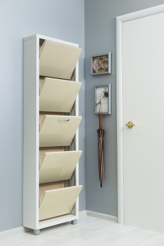 Обувница Айрон-5 Люкс (фасад стекло Капучино)