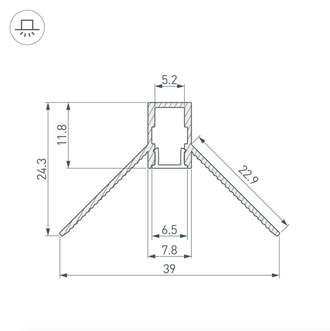 Профиль Arlight ARH-DECORE-S6-EXT-2000 ANOD внутренний (Алюминий)