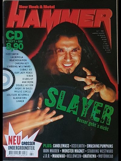 Metal Hammer Deutsch Magazine July 1998 Slayer, Candlemass, Иностранные журналы, Intpressshop