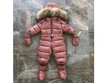 М.18-37 Комбинезон Moncler лаковый темная пудра  (68, 74, 80)