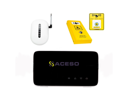 Комплект системы вызова помощи ТИФЛОВЫЗОВ ПС - 999 с антивандальной кнопкой из стали и тактильно-сен