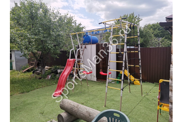 ДЕТСКИЙ СПОРТИВНЫЙ КОМПЛЕКС ДЛЯ ДАЧИ ROMANA БОГАТЫРЬ ПЛЮС - 2 NEW + КАЧЕЛИ ПЛАСТИКОВЫЕ ROMANA 2 шт.