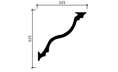 Потолочный плинтус DECOR-DIZAYN DD504, из дюрополимера, под покраску, ударопрочный, 2 метра