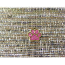 Подвеска кулон лапка 37,5x35x2 мм золотистый, розовый