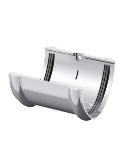 Соединитель жёлоба, пластиковый БЕЛЫЙ